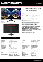 Datasheet PC monitor LC-M27-FHD-165-C-V3