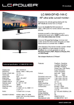 Datasheet PC monitor LC-M49-DFHD-144-C