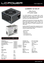 Datasheet ATX power supply unit LC600H-12 V2.31