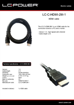 Datasheet cable LC-C-HDMI-2M-1