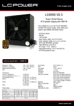 Datasheet ATX power supply unit LC6650 V2.3