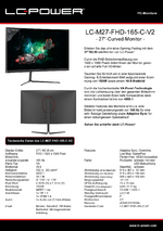 Datenblatt PC-Monitor LC-M27-FHD-165-C-V2