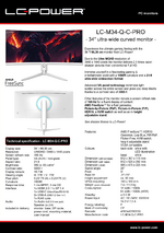Datasheet PC monitor LC-M34-Q-C-PRO