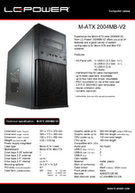 Datasheet Micro-ATX case 2004MB-V2