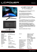 Datenblatt PC-Monitor LC-M27-FHD-144
