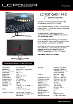 Datasheet PC monitor LC-M27-QHD-144-C