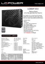 Datasheet ATX power supply unit LC850P V3.0 Platinum