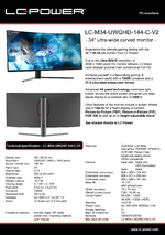 Datasheet PC monitor LC-M34-UWQHD-144-C-V2