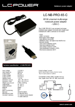 Datasheet notebook power adapter LC-NB-PRO-65-C