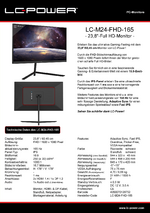 Datenblatt PC-Monitor LC-M24-FHD-165