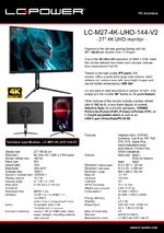 Datasheet PC monitor LC-M27-4K-UHD-144-V2