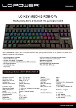 Datasheet keyboard LC-KEY-MECH-2-RGB-C-W
