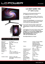 Datasheet PC monitor LC-M27-QHD-165