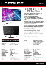 Datenblatt PC-Monitor LC-M32-QHD-165-C