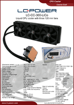 Datasheet CPU cooler LC-CC-360-LiCo