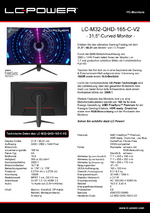 Datenblatt PC-Monitor LC-M32-QHD-165-C-V2