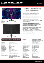 Datasheet PC monitor LC-M32-QHD-165-C-V2