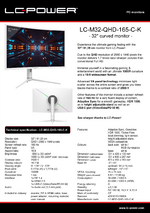 Datasheet PC monitor LC-M32-QHD-165-C-K