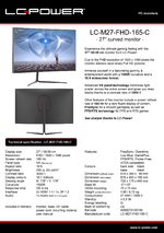 Datasheet PC monitor LC-M27-FHD-165-C