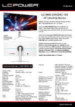 Datenblatt PC-Monitor LC-M40-UWQHD-144