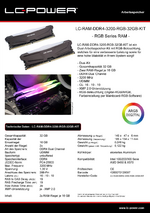 Datenblatt Arbeitsspeicher LC-RAM-DDR4-3200-RGB-32GB-KIT