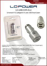 Datenblatt KFZ-Ladegerät LC-USB-CAR-ALU
