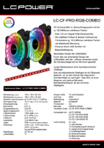 Datenblatt 120mm-RGB-Lüfter-Set LC-CF-PRO-RGB-COMBO