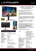 Datenblatt PC-Monitor LC-M27-4K-UHD-144