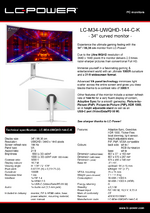 Datasheet PC monitor LC-M34-UWQHD-144-C-K