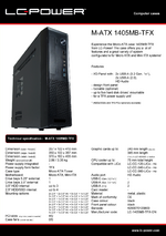 Datasheet Micro-ATX case 1405MB-TFX