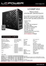 Datasheet ATX power supply unit LC1200P V3.0 Platinum