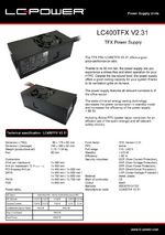 Datasheet TFX power supply unit LC400TFX V2.31
