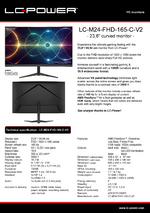 Datasheet PC monitor LC-M24-FHD-165-C-V2