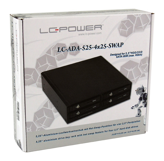 Laufwerkseinschub LC-ADA-525-4x25-SWAP Verkaufsverpackung