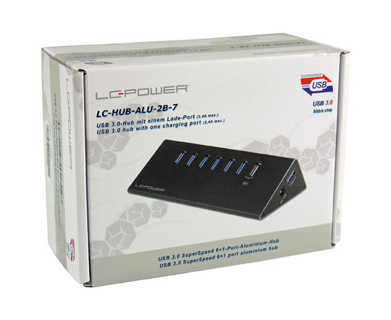 USB hub - LC-HUB-ALU-2B-7 - retail